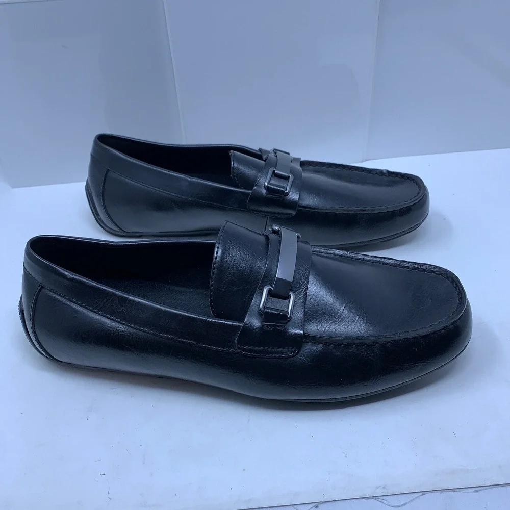 Alfani Mens 9.5M Black Egan Metal Bit Memory Foam Driver Loafers New